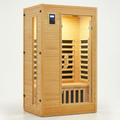 Infrared Sauna Built to Support Home Wellness, 2 Person Capacity, Low EMF Carbon Heaters, Hemlock Wood