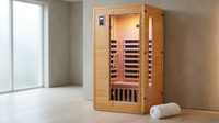 2024 Upgrade 1 to 2 Person Infrared Sauna, Low EMF Infrared Sauna for Home, Indoor Sauna Room, Hemlock Wooden Far Infrared Sauna, Dry Sauna with Bluetooth Speakers, LED Reading and Chromotherapy Lamp — Lifestyle