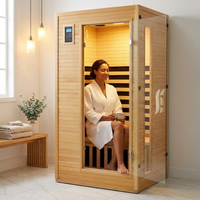 2024 Upgrade 1 to 2 Person Infrared Sauna, Low EMF Infrared Sauna for Home, Indoor Sauna Room, Hemlock Wooden Far Infrared Sauna, Dry Sauna with Bluetooth Speakers, LED Reading and Chromotherapy Lamp — Lifestyle