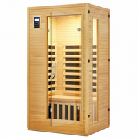 Infrared Sauna Built to Support Home Wellness, 2 Person Capacity, Low EMF Carbon Heaters, Hemlock Wood