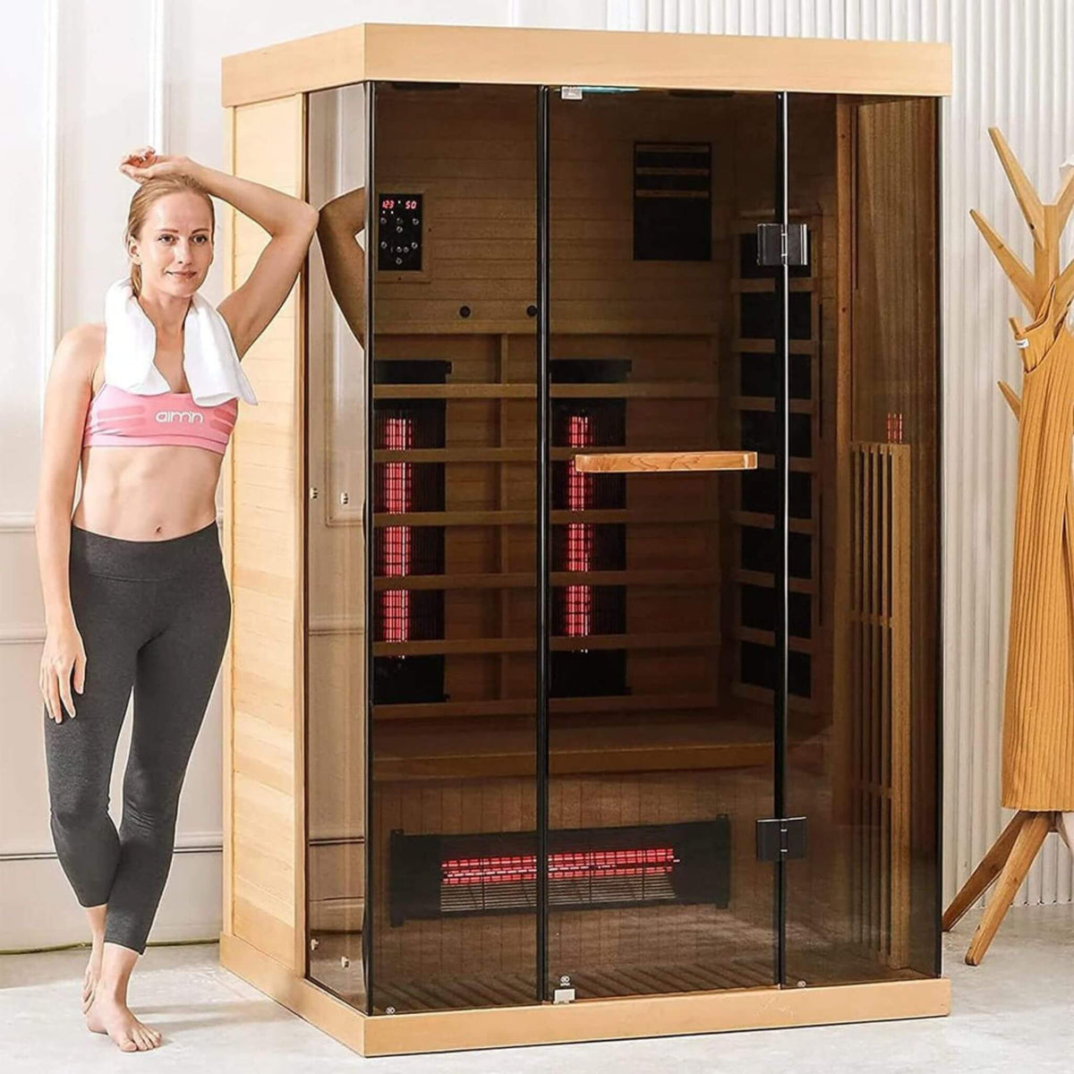 Valen Luxury 2000W 2-Person Low EMF FAR Infrared Heat Wood Home Person ...